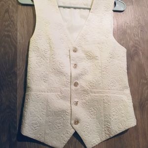 Stark white Victorian style vest goth punk rococo